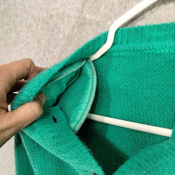O'Rite Cardigan Sweater Wmns Small Oversized Knit Shoulder Pads Green Vintage - Picture 7 of 11